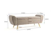 Paddington Polyester Storage Bench with Steel Legs Furniselan Grey