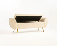 Paddington Polyester Storage Bench with Steel Legs Furniselan White