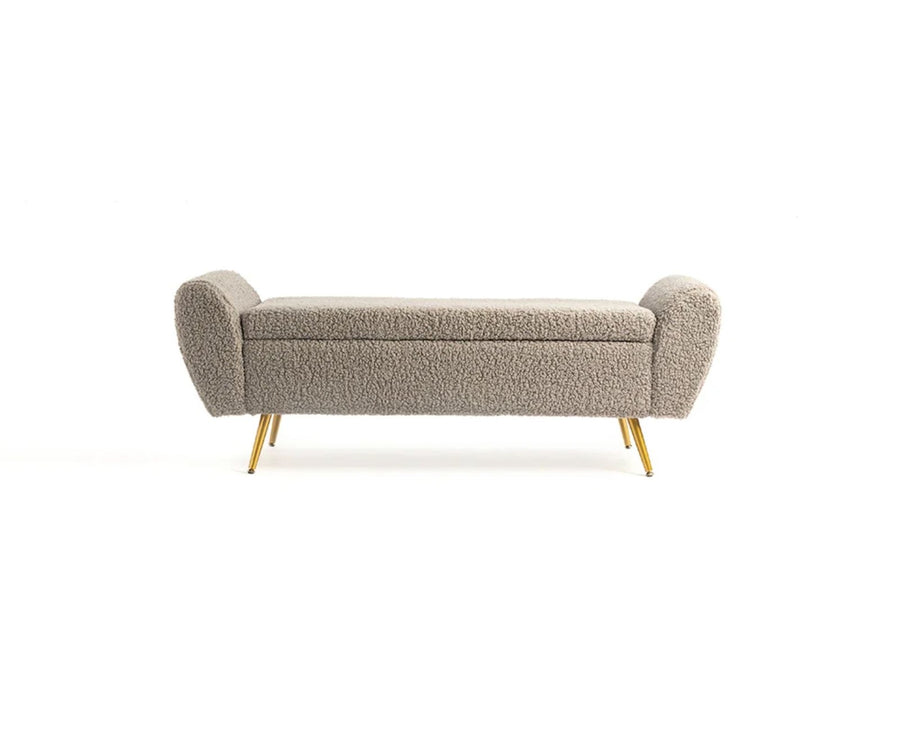 Paddington Polyester Storage Bench with Steel Legs Furniselan Grey