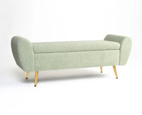 Paddington Polyester Storage Bench with Steel Legs Furniselan Green