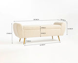 Paddington Polyester Storage Bench with Steel Legs Furniselan White