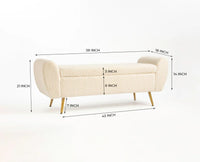 Paddington Polyester Storage Bench with Steel Legs Furniselan White