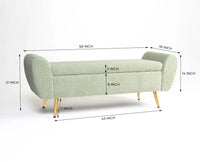 Paddington Polyester Storage Bench with Steel Legs Furniselan Green