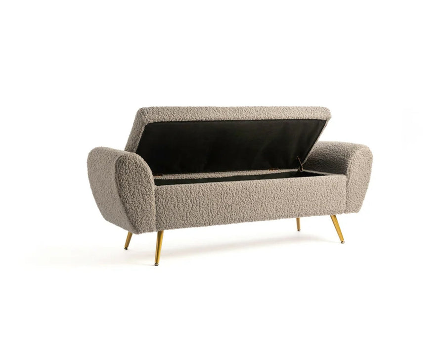 Paddington Polyester Storage Bench with Steel Legs Furniselan Grey