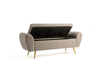 Paddington Polyester Storage Bench with Steel Legs Furniselan Grey