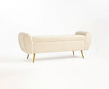 Paddington Polyester Storage Bench with Steel Legs Furniselan White
