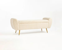 Paddington Polyester Storage Bench with Steel Legs Furniselan White