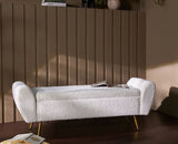 Paddington Polyester Storage Bench with Steel Legs Furniselan White