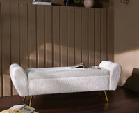 Paddington Polyester Storage Bench with Steel Legs Furniselan White