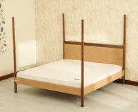 Paris Royale Bed King Size Poster Bed - Teak Finish