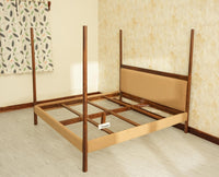 Paris Royale Bed King Size Poster Bed - Teak Finish