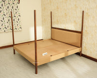 Paris Royale Bed King Size Poster Bed - Teak Finish