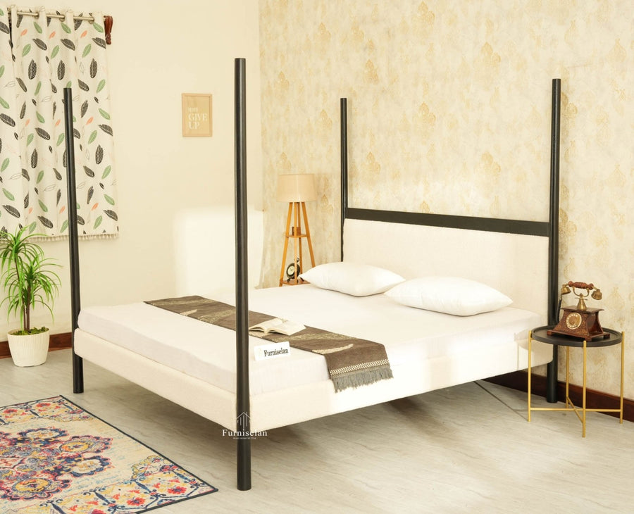 Paris Royale Bed King Size Poster Bed - Black Finish