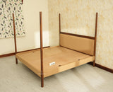 Paris Royale Bed Queen Size Poster Bed - Teak Finish