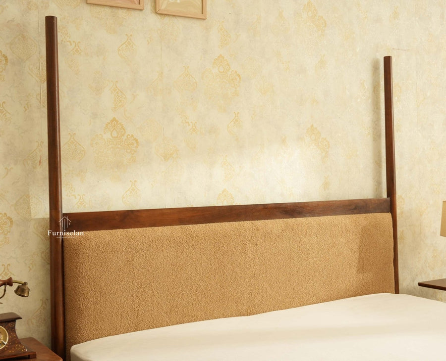 Paris Royale Bed Queen Size Poster Bed - Teak Finish