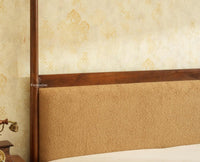 Paris Royale Bed Queen Size Poster Bed - Teak Finish