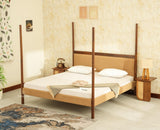 Paris Royale Bed Queen Size Poster Bed - Teak Finish