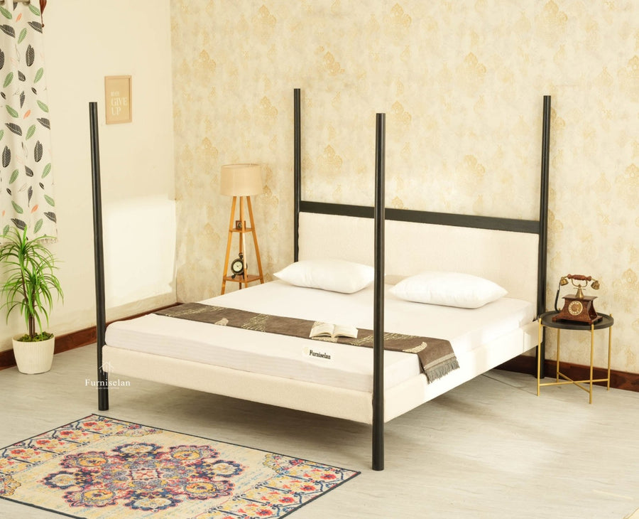 Paris Royale Bed King Size Poster Bed - Black Finish