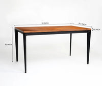 Parkstone Wooden 6 Seater Dining Table with Iron Brown