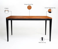 Parkstone Wooden 6 Seater Dining Table with Iron Brown
