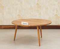 Pearl Solid Wood Round Coffee Table - Coffee Table - Furniselan - Natural-Finish