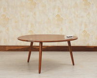 Pearl Solid Wood Round Coffee Table Furniselan - Brown-Finish