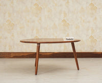 Pearl Solid Wood Round Coffee Table Furniselan - Brown-Finish