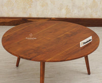 Pearl Solid Wood Round Coffee Table Furniselan - Brown-Finish