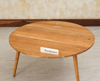 Pearl Solid Wood Round Coffee Table - Coffee Table - Furniselan - Natural-Finish