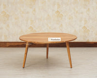 Pearl Solid Wood Round Coffee Table - Coffee Table - Furniselan - Natural-Finish