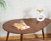 Pearl Solid Wood Triangle  Coffee Table Furniselan - Teak-Finish