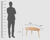 Pearl Solid Wood Triangle Coffee Table - Coffee Table - Furniselan - Natural-Finish