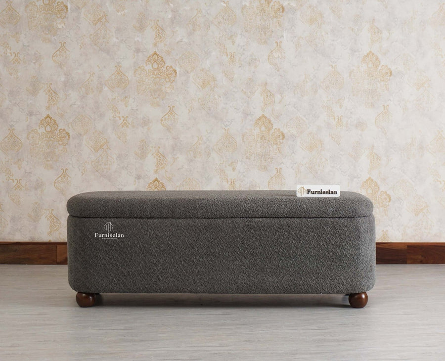 PebbleSoft Storage Bench Trunk Box - Trunks & Cabinets - Furniselan-Grey 