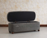 PebbleSoft Storage Bench Trunk Box - Trunks & Cabinets - Furniselan-Grey 