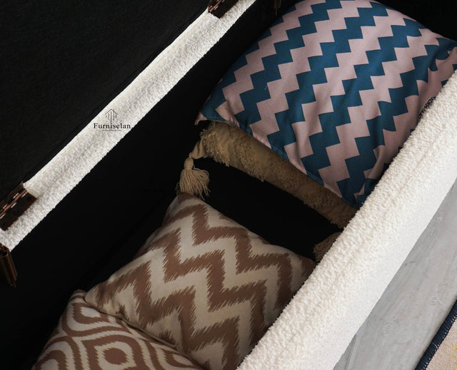 PebbleSoft Storage Bench Trunk Box - Trunks & Cabinets - Furniselan-White