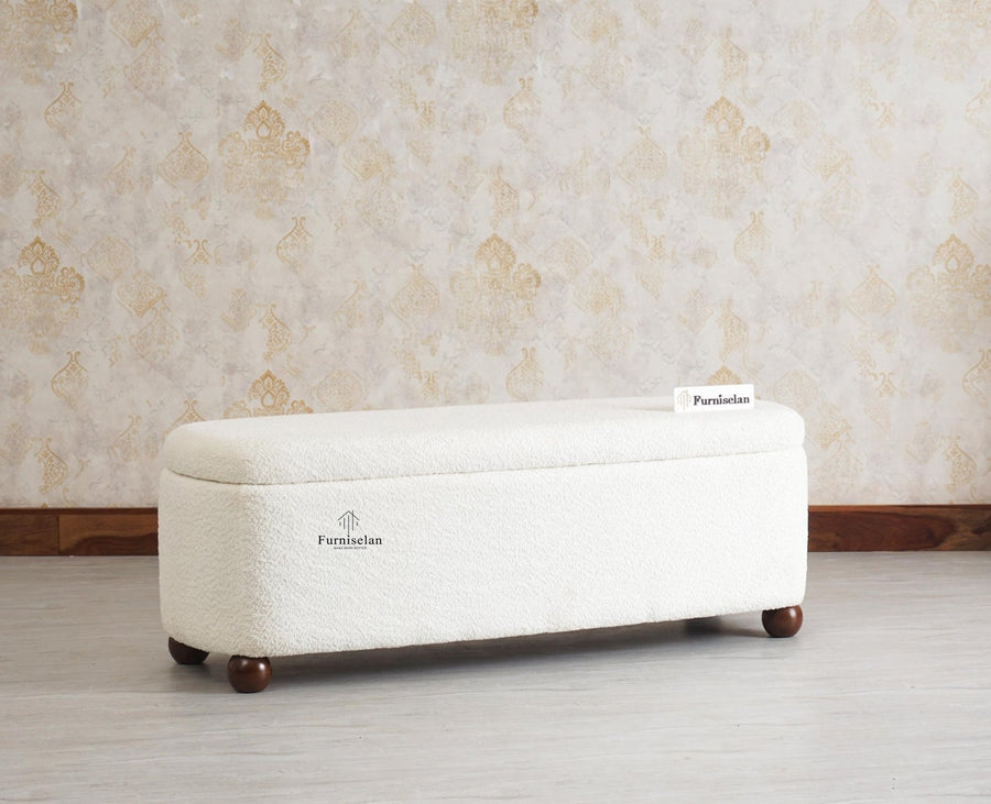 PebbleSoft Storage Bench Trunk Box - Trunks & Cabinets - Furniselan-White