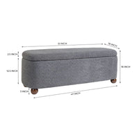 PebbleSoft Storage Bench Trunk Box - Trunks & Cabinets - Furniselan-Grey 