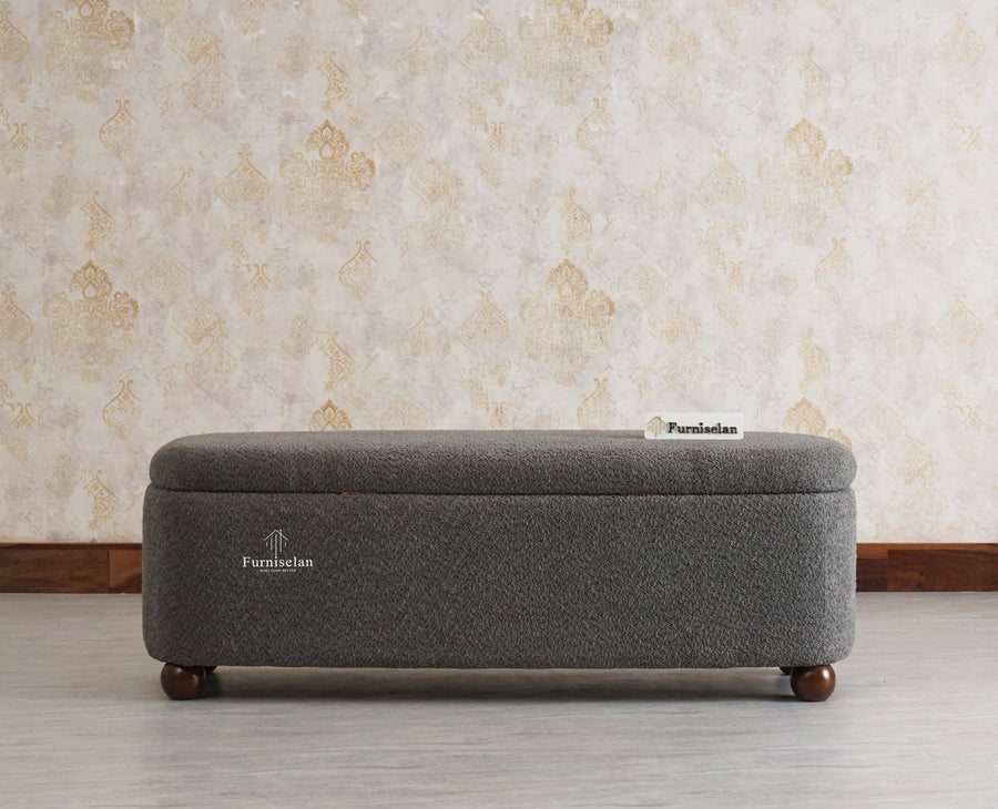 PebbleSoft Storage Bench Trunk Box - Trunks & Cabinets - Furniselan-Grey 