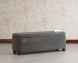 PebbleSoft Storage Bench Trunk Box - Trunks & Cabinets - Furniselan-Grey 