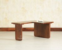 Pivot Flexi Wooden Coffee Table Multi Functions Use Coffee & Side Table Teak Finish