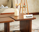 Pivot Flexi Wooden Coffee Table Multi Functions Use Coffee & Side Table Teak Finish