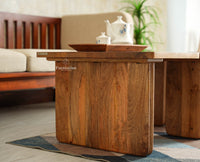 Pivot Flexi Wooden Coffee Table Multi Functions Use Coffee & Side Table Natural Oak  Finish