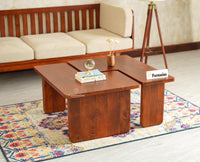 Pivot Flexi Wooden Coffee Table Multi Functions Use Coffee & Side Table Brown Finish