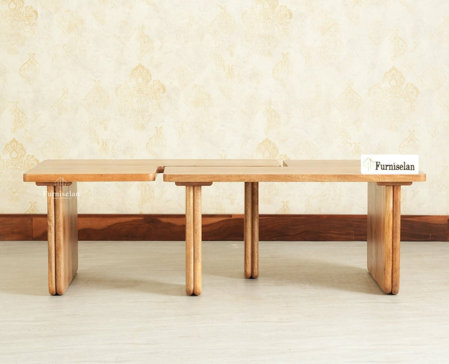 Pivot Flexi Wooden Coffee Table Multi Functions Use Coffee & Side Table Natural Oak Finish