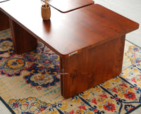 Pivot Flexi Wooden Coffee Table Multi Functions Use Coffee & Side Table Brown Finish