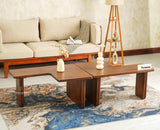 Pivot Flexi Wooden Coffee Table Multi Functions Use Coffee & Side Table Teak Finish