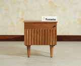 Poland Solid Wood Bedside Table One Door Natural Oak Finish