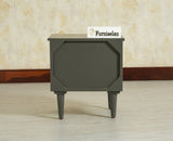 Poland Solid Wood Bedside Table One Door Slate Grey