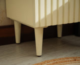 Poland Solid Wood Bedside Table One Door Frosty White