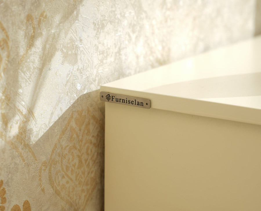 Poland Solid Wood Bedside Table One Door Frosty White
